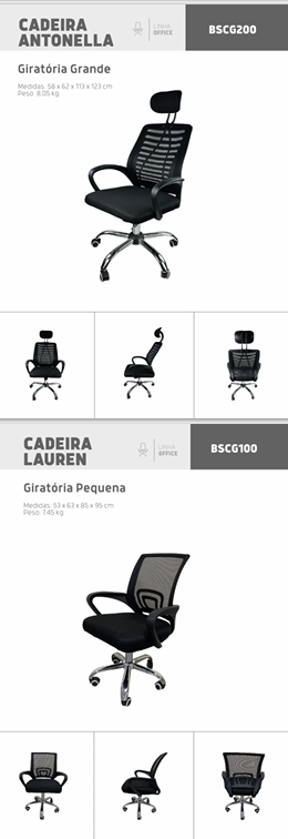 Cadeira de Escritório | BSCG200 - BSCG100 | Be Smart 0525