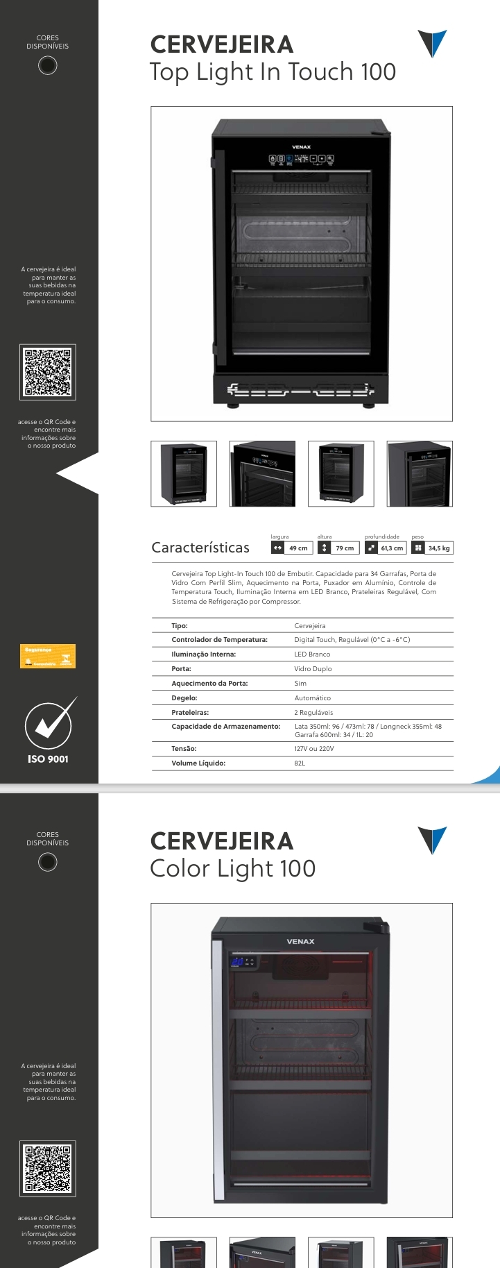 Cervejeira | Top Light In Touch 100 - Color Light 100 -Blue Light 100 - Black 100 | Venax 0425
