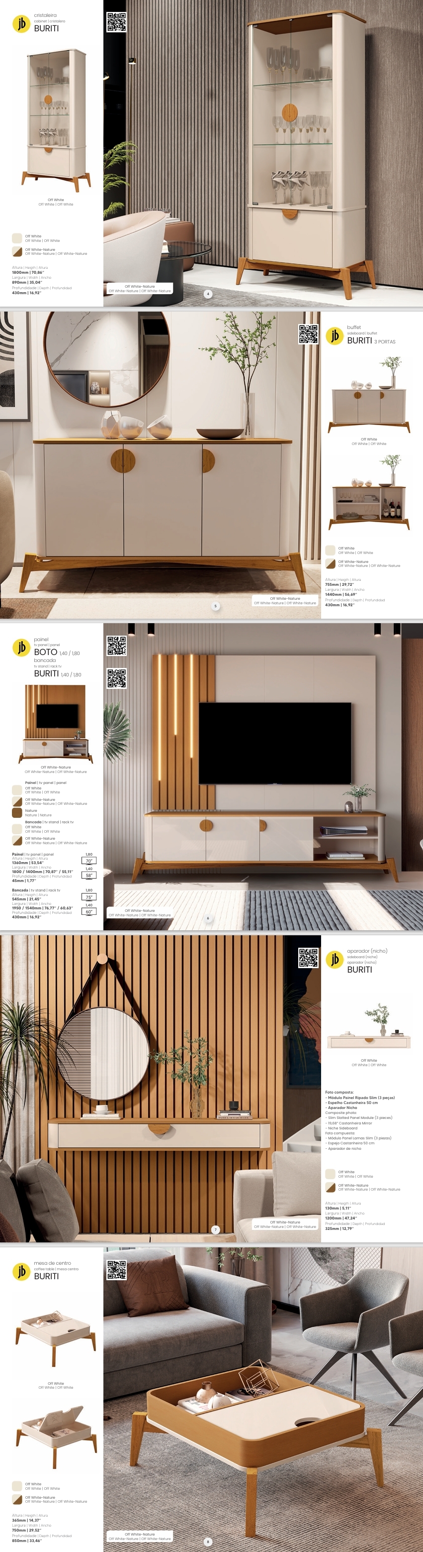 Linha Buriti | Aparador - Mesa de Centro - Painel - Mesa de Cabeceira | Jb Bechara : Venda +20% 0325