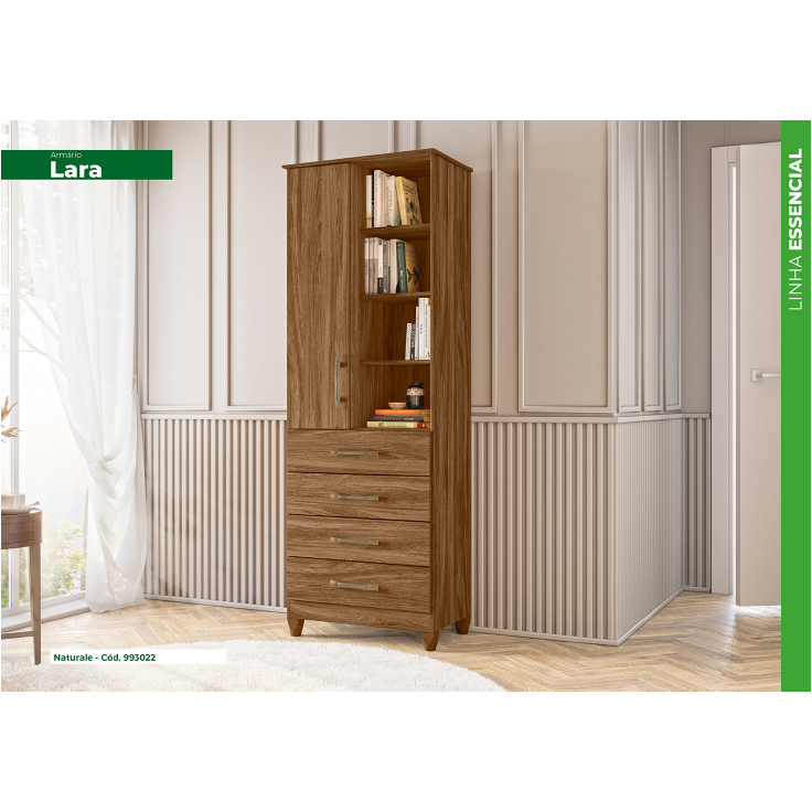PREÇO + BARATO DO BRASIL | Multiuso Lara 1 Porta E 4 Gavetas | L 0,64 | Moval 
