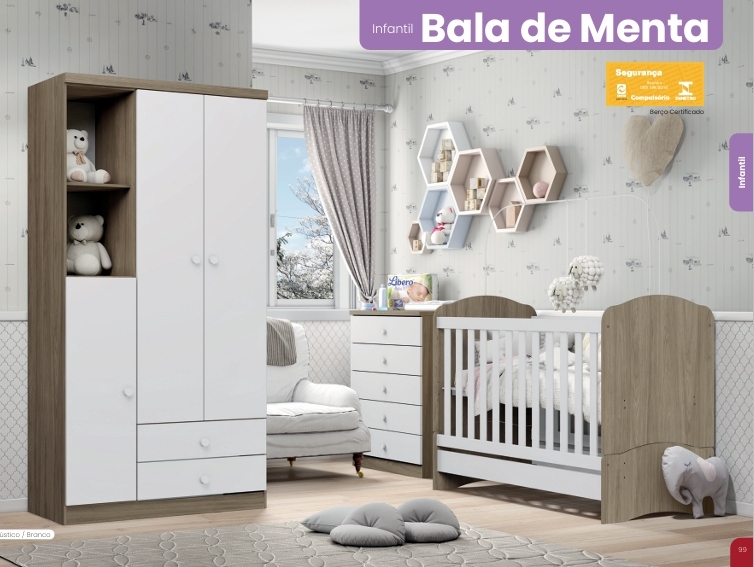 Cômoda Infantil Bala de Menta | Henn Infantil 0426