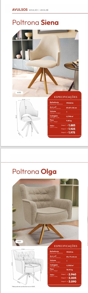 Poltronas | Siena - Olga | Venda:-62% | Kappesberg Sala de Jantar Premium 0925