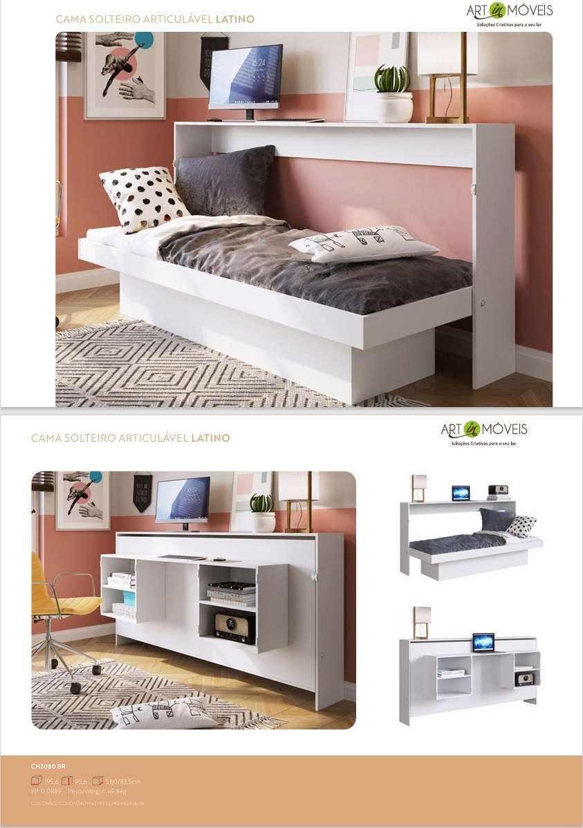 Cama Solteiro Articulável Latino | CH3080 | Art in Móveis 0825