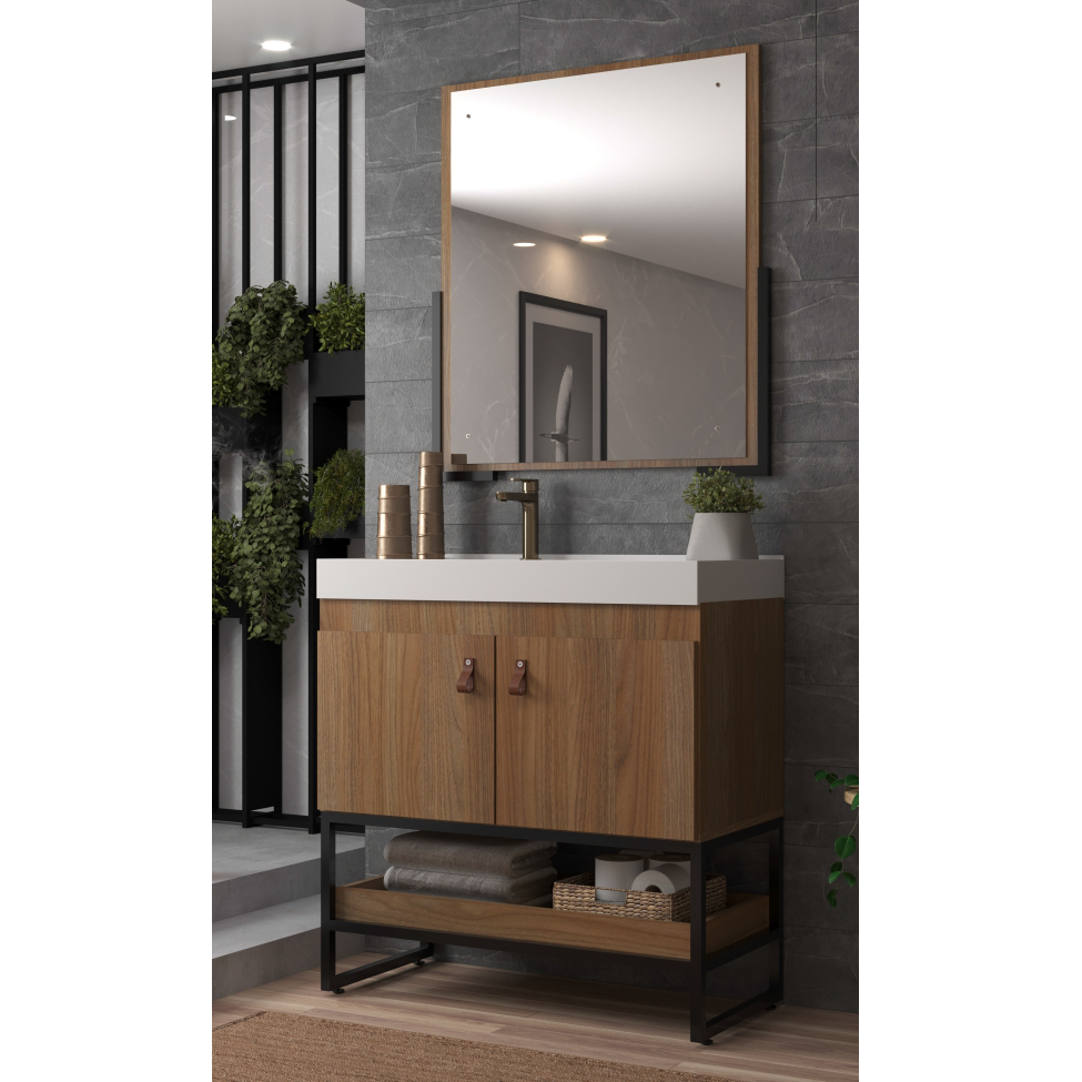 Conjunto Gabinete e Espelheira Bahamas 80 | Belizze