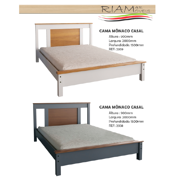 Cama de Casal Mônaco | 2938/2939 | Riamar Móveis