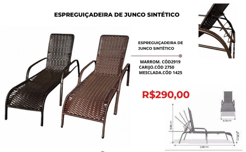 Espreguiçadeira junco sintético | Lindelli Venda: +50% 0825