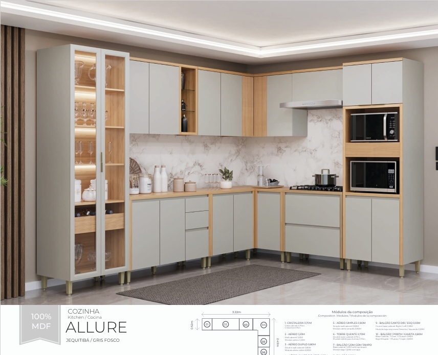 Cozinha Modulada Allure | Linea 0726