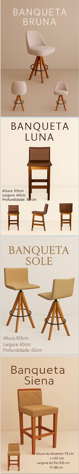 Banquetas | Bruna - Luna - Sole - Siena | Kadeiras 0825