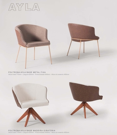 Poltrona Ayla Fixa / Giratória  | Muller Elegant 0726