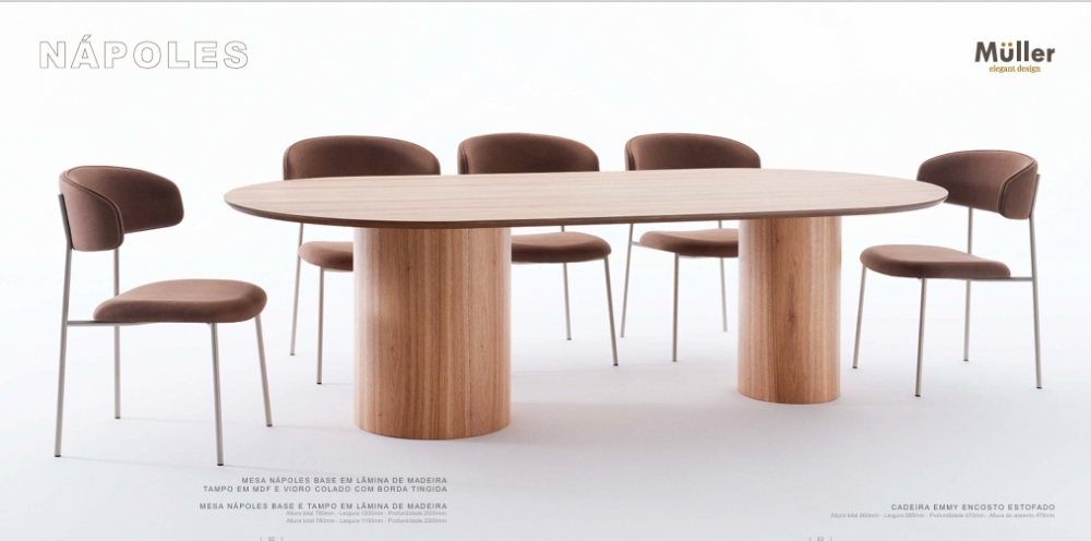 Mesa Nápoles + Cadeira Emmy | Muller Elegant 0726