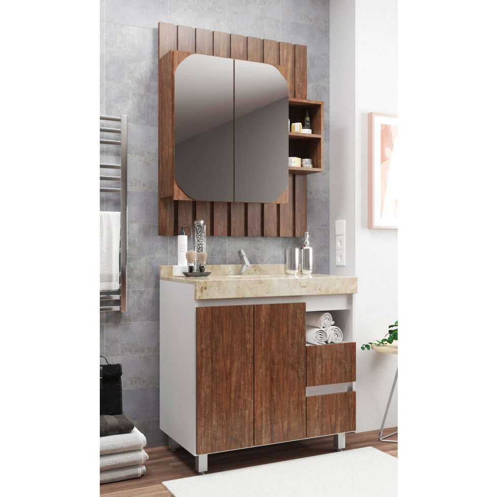 Conjunto Gabinete e Espelheira Jatobá 80 | Belizze 