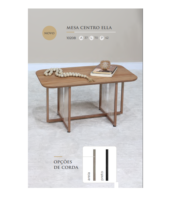 PREÇO + BARATO DO BRASIL | Mesa de Centro Ella | Nacional