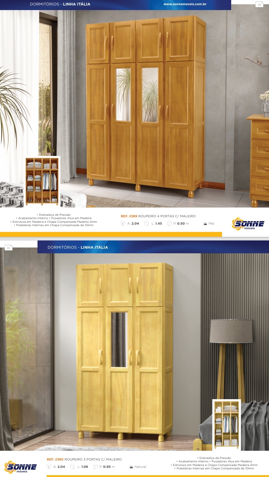 Roupeiros Linha Itália | 2389 -  2390 | Sonne Móveis 0625