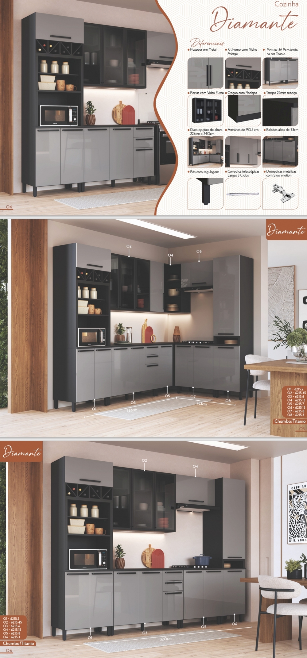 Cozinha Modulada Diamante | Indekes | 0325