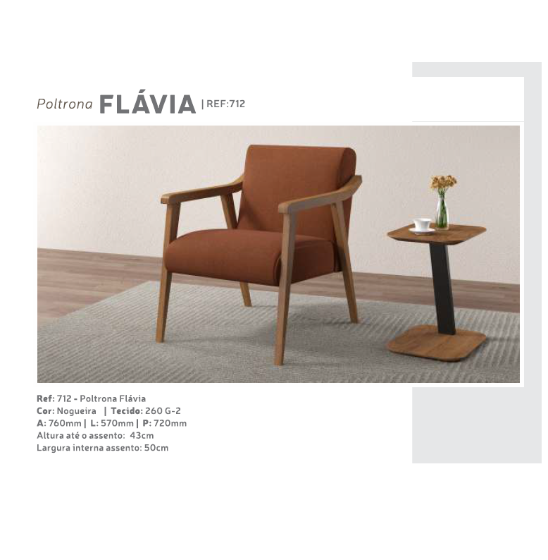PREÇO + BARATO DO BRASIL | Poltrona Flávia | 712 | Volttoni Móveis Contemporâneos