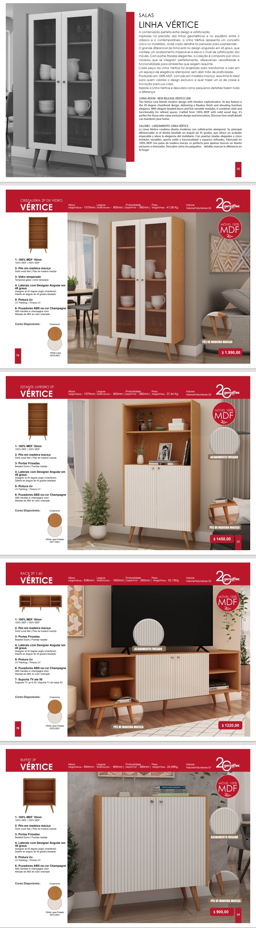 Linha Vértice | Cristaleiras - Buffet - Rack - Estante | Genialflex : Venda -50% 0325