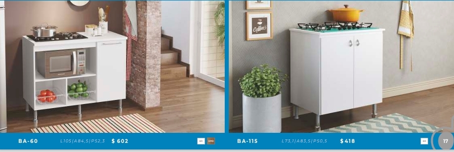 Balcões de Cozinha | BA-145 - MF-185 - BA-115 - BA-60 - BA-30 | Venda: -33% | Ditalia 0725