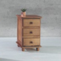 Mesa de Cabeceira Pinus | 3 Gavetas | Ref. 56 | BH