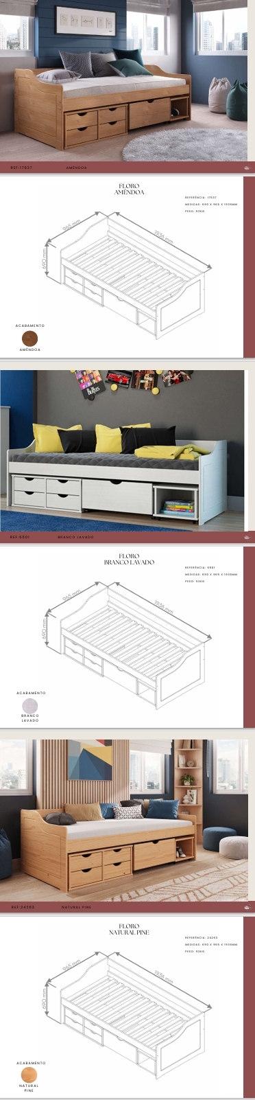Linha Floro | 17637 - 6501  -  24263  | Móveis de Madeira 0825
