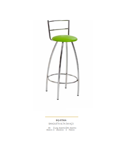 Banqueta Alta em Aço | BQ-9750A | Formastil