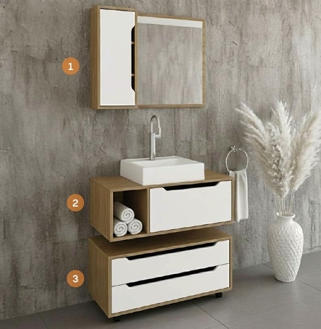 Conjunto de Banheiro | BN3645 - BN3644 - BN3643 | Tecnomobili 0326