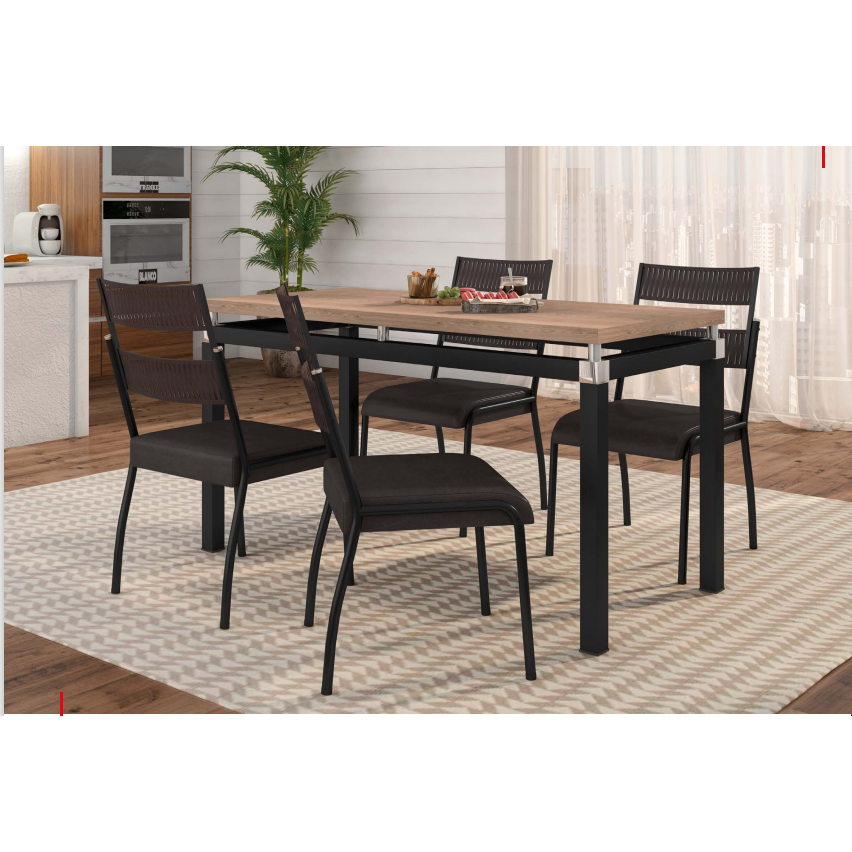 PREÇO + BARATO DO BRASIL | Mesa Copenhague + 4 Cadeiras Atenas | Fabone