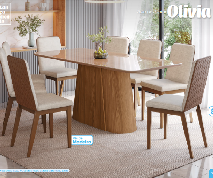 PREÇO + BARATO DO BRASIL | Sala de Jantar Olivia | Henn