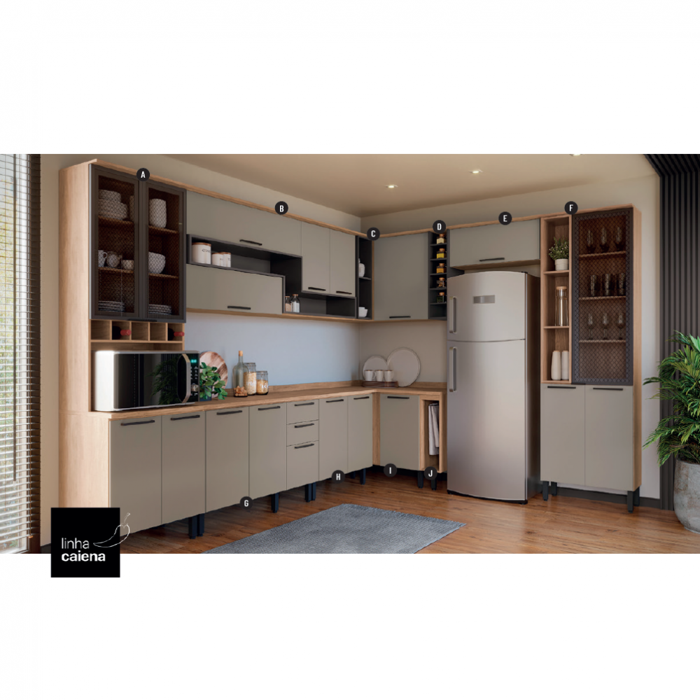 Cozinha Modulada Sob Medida Caiena | Thela | Tá Barato! Tá Bonito! Consulte