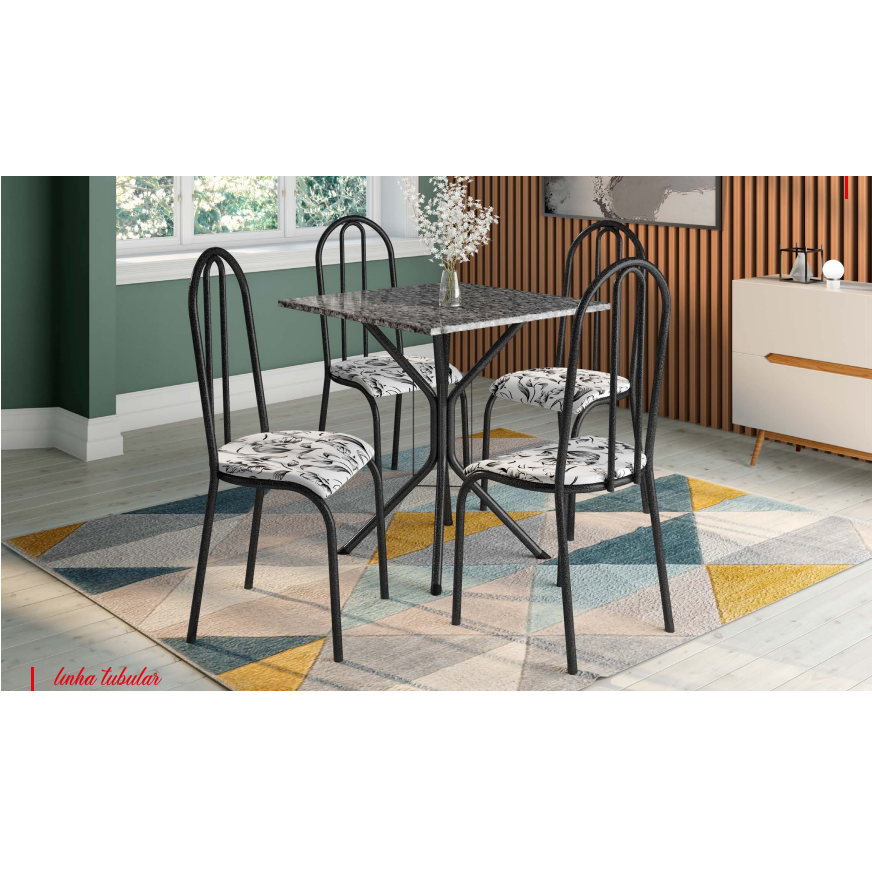 PREÇO + BARATO DO BRASIL | Mesa Floripa + 4 Cadeiras Alicante | Fabone