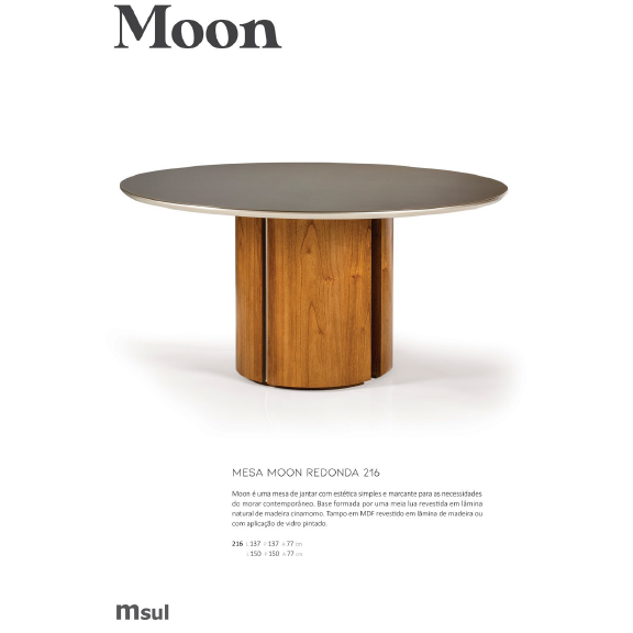 PREÇO + BARATO DO BRASIL | Mesa Moon Redonda 216 | Msul Móveis