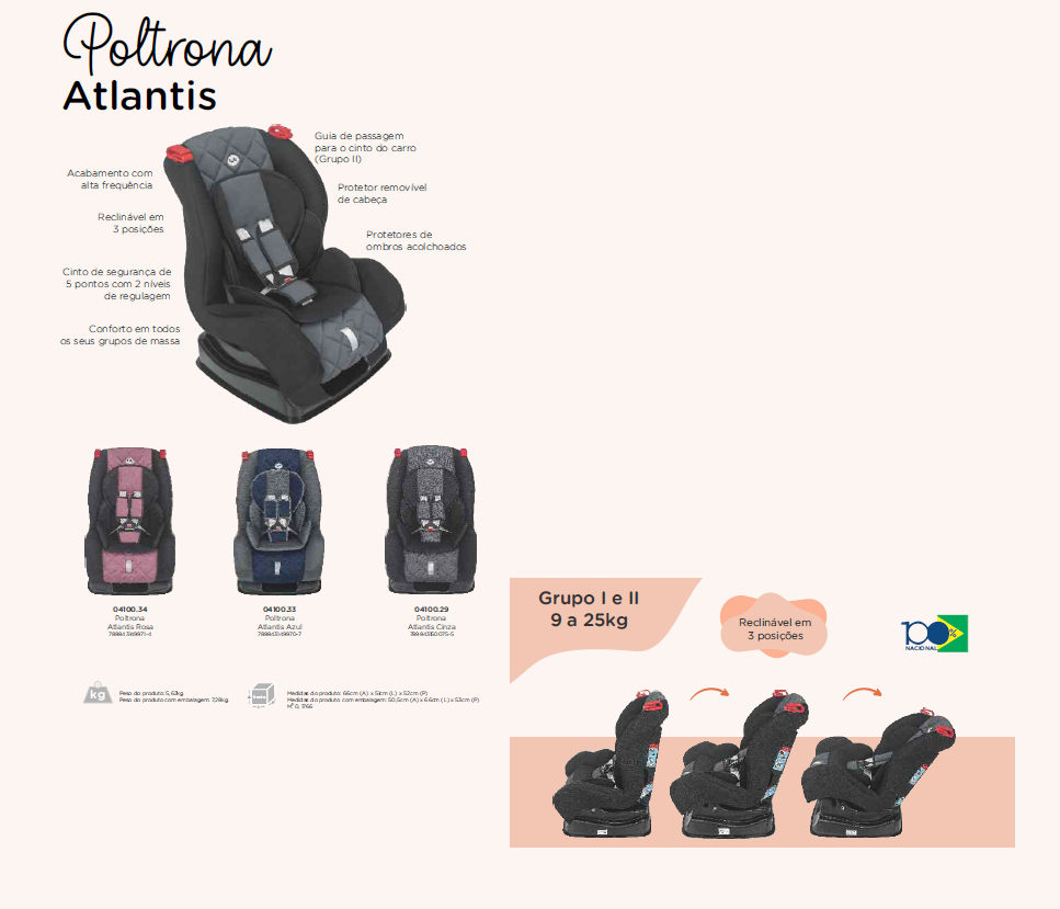 Cadeira/Poltrona Para Veículo Atlantis | Grupo I e II | Tutty Baby