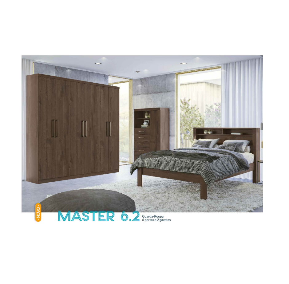 PREÇO + BARATO DO BRASIL | Guarda-Roupas Master 6.2 6 Portas Sem Espelho | 159599 | Santos Andirá