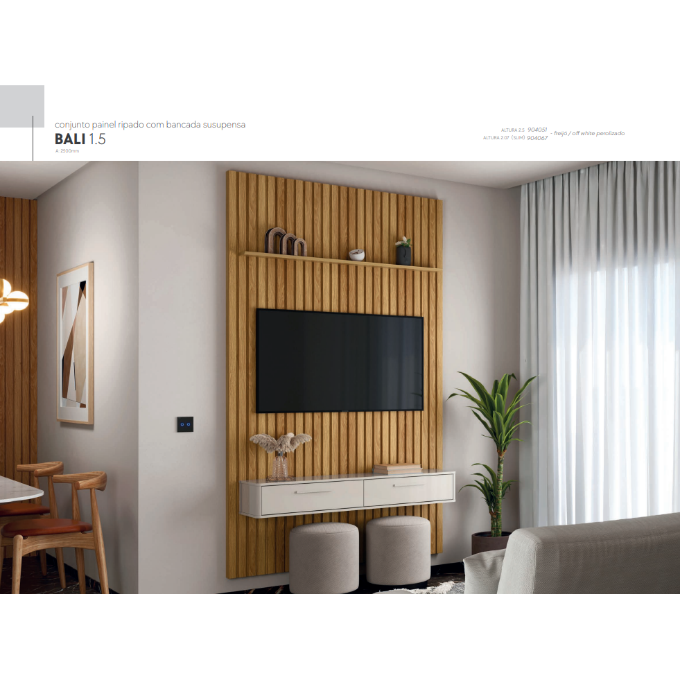 PREÇO + BARATO DO BRASIL | Painel Ripado Bali 1.5 e Bancada Suspensa | Lukalian
