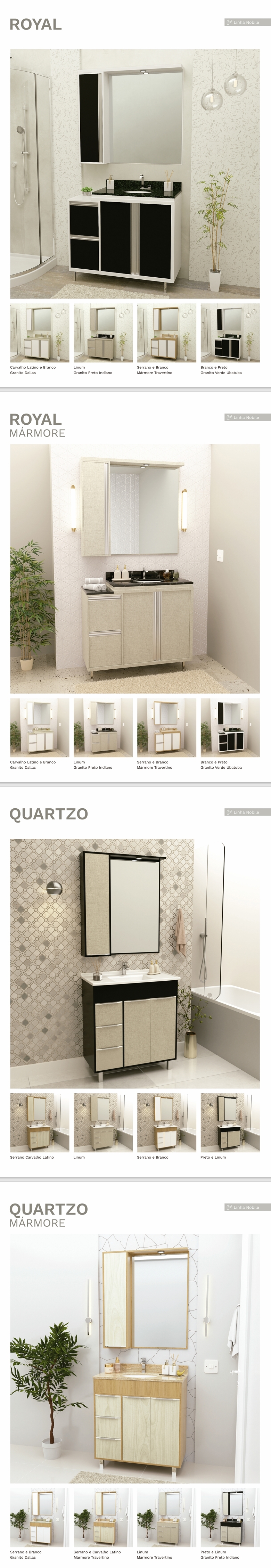Conjunto de Banheiro | Royal - Quartzo | Luminetto 0425