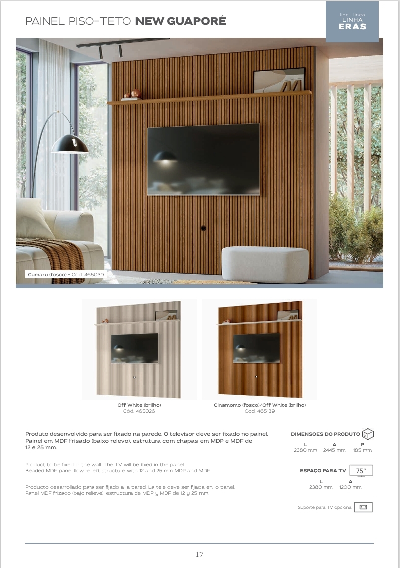 Painel Piso -Teto New Guaporé | Madetec 1125 