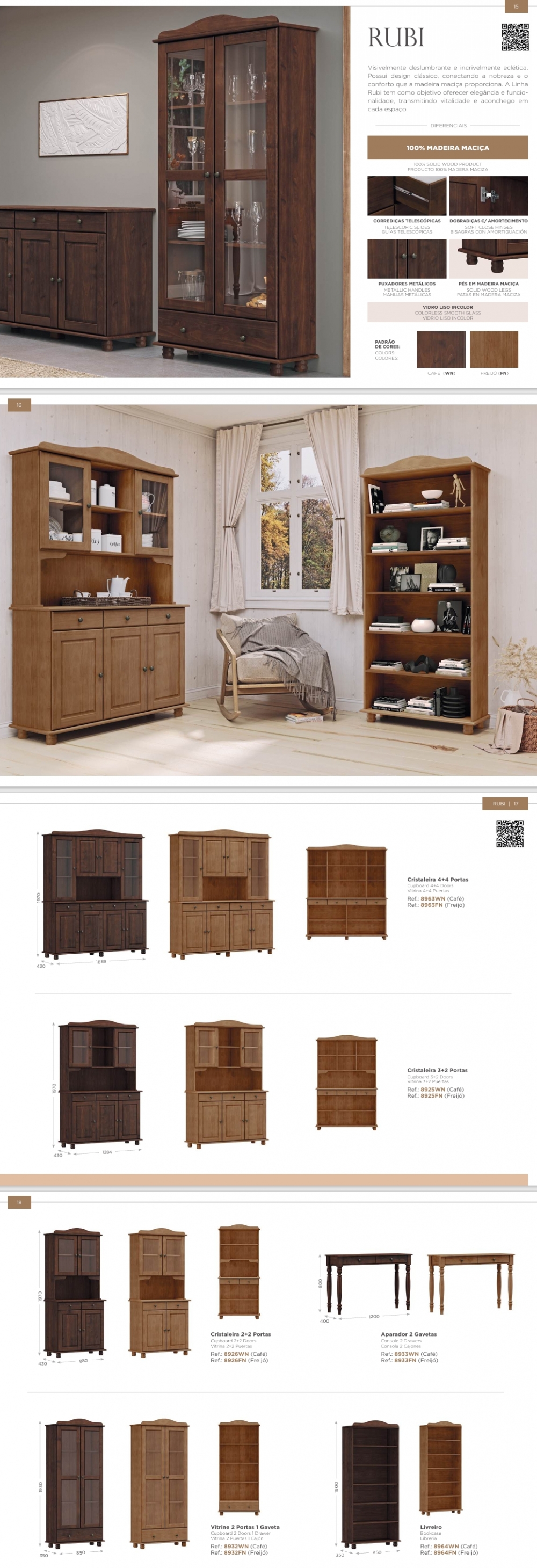 Linha Rubi | Cristaleiras - Aparadores- Vitrine - Livreiro | Finestra 0625