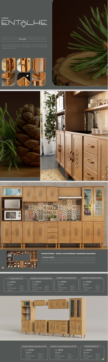 Linha Entalhe | Cozinha Modulada | 54778 - 54424 - 46504 - 46492 - 55148 - 55136 - 46460 | Serpil 0625