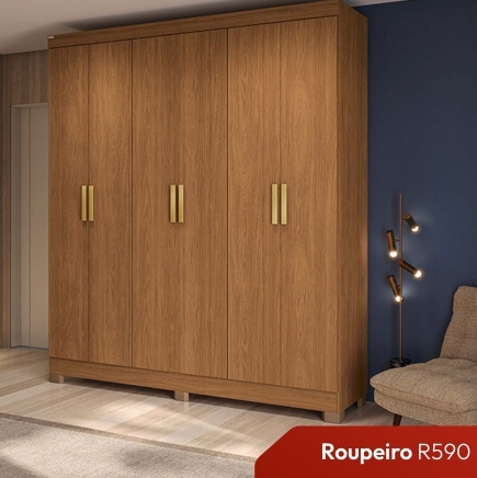 Roupeiro 6 Portas s/ Espelho 180 | R590 | Kappesberg Móveis 0226