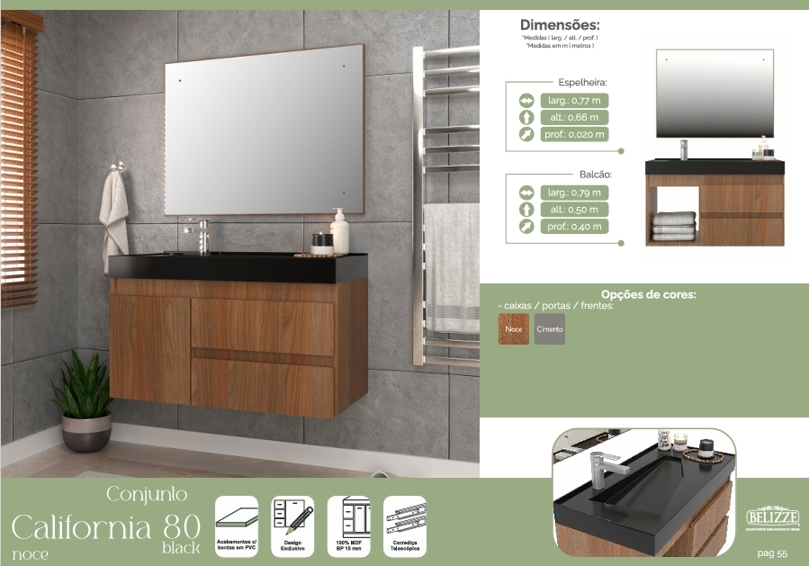 Conjunto California Black 80 | Consulte Valores Na Descrição | Belizze 1026