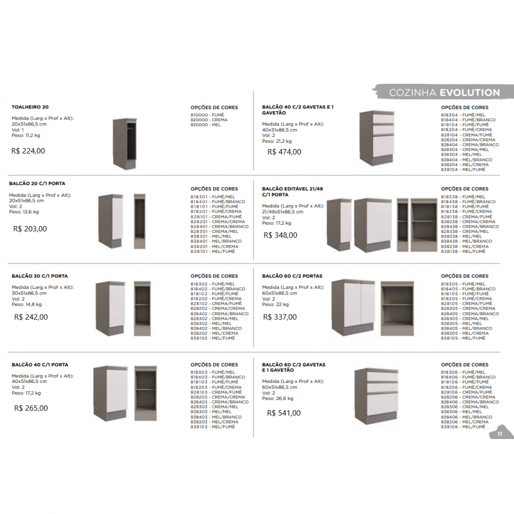 Cozinha Modulada Sob Medida Evolution | Valores | Cadorin 