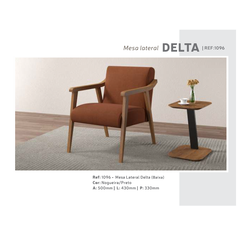 PREÇO + BARATO DO BRASIL | Mesa Lateral Delta | 1096 | Volttoni Móveis Contemporâneos