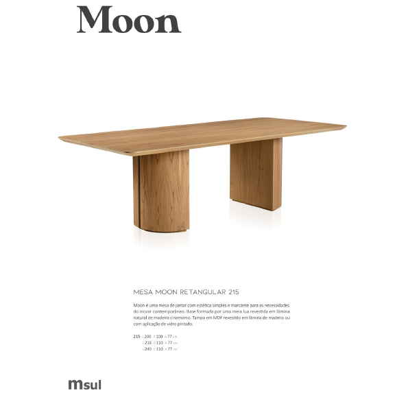 PREÇO + BARATO DO BRASIL | Mesa Moon Retangular 215 | Msul Móveis