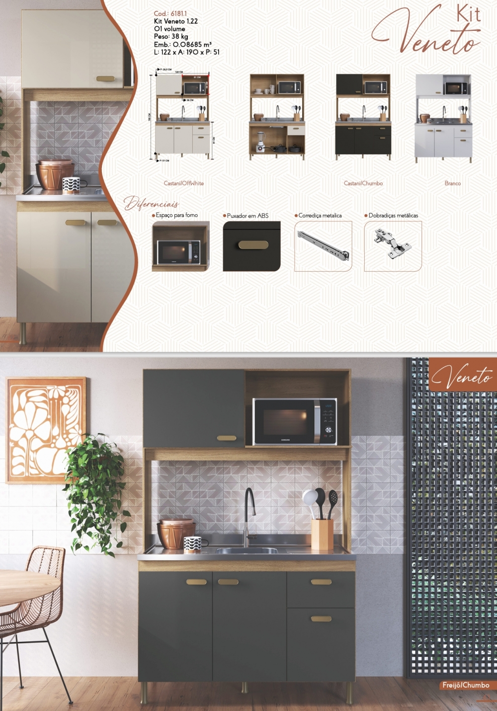 Cozinha Compacta Veneto | Indekes | 0325