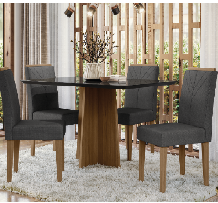 PREÇO + BARATO DO BRASIL | Mesa Anitta 23048 + Cadeira Amanda 13008 | New Ceval