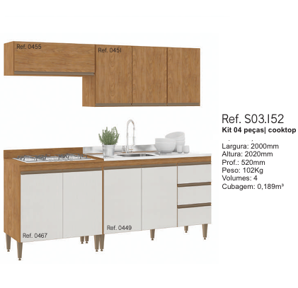 Cozinha Modulada Sabrina | S03.152 | Soluzione 0226