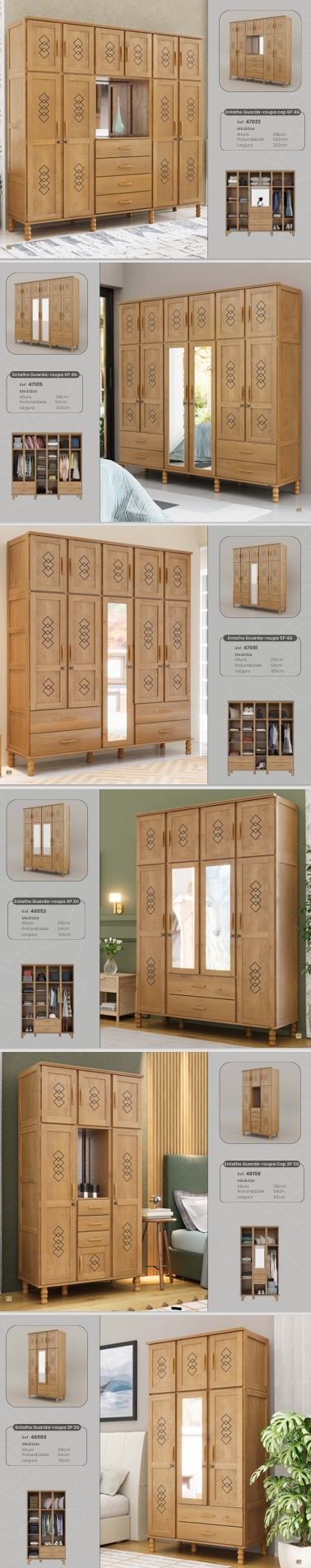 Linha Entalhe | Roupeiros | 47023 - 47105 -4708 - 46953 - 48158 - 46986 | Serpil 0625