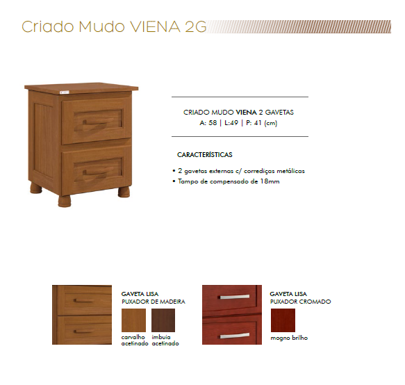 PREÇO + BARATO DO BRASIL | Mesa de Cabeceira 2 Gavetas | Tozzeto Móveis