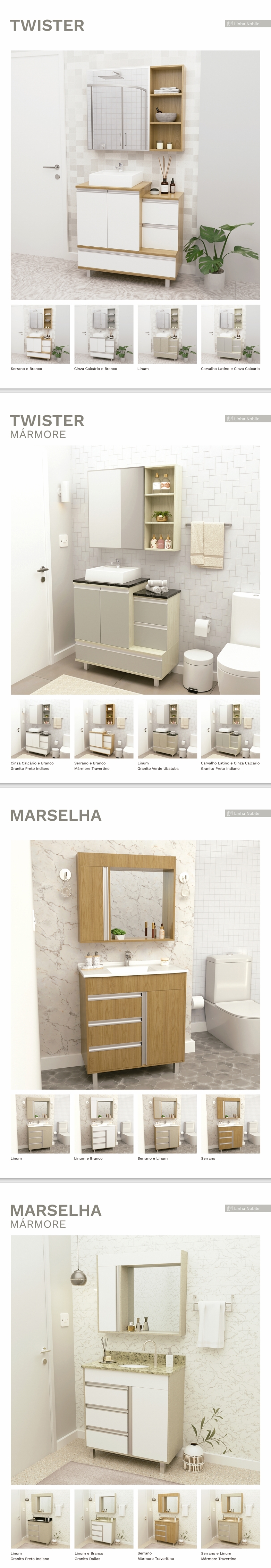 Conjunto de Banheiro | Twister - Marselha | Luminetto 0425