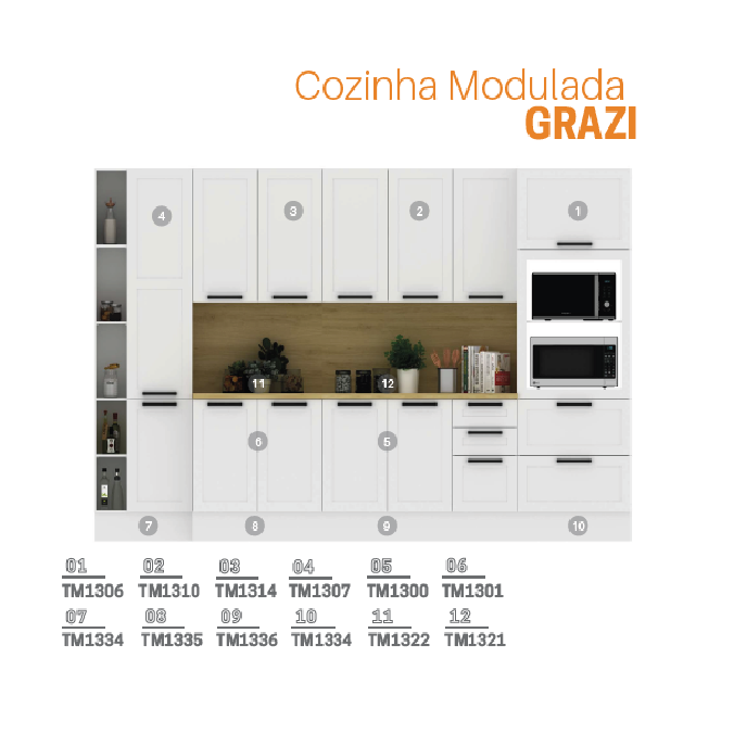 PREÇO + BARATO DO BRASIL | Cozinha Modulada Grazi | Tecnomobili 