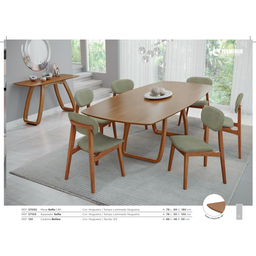 PREÇO + BARATO DO BRASIL | Mesa Sofia + Cadeira Betina + Aparador Sofia | Flamingo